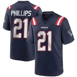 New England Patriots Youth Game Navy Blue Team Color Jersey (21 Adrian Phillips)