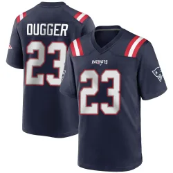 New England Patriots Youth Game Navy Blue Team Color Jersey (23 Kyle Dugger)