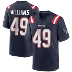 New England Patriots Youth Game Navy Blue Team Color Jersey (49 Trayveon Williams)