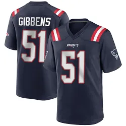 New England Patriots Youth Game Navy Blue Team Color Jersey (51 Jack Gibbens)