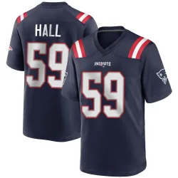 New England Patriots Youth Game Navy Blue Team Color Jersey (59 Terez Hall)