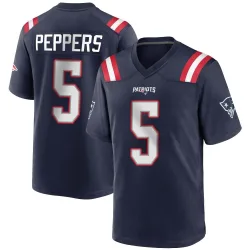 New England Patriots Youth Game Navy Blue Team Color Jersey (5 Jabrill Peppers)