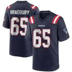 New England Patriots Youth Game Navy Blue Team Color Jersey (65 Garrett Bradbury)