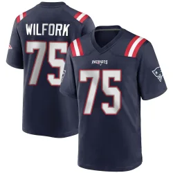 New England Patriots Youth Game Navy Blue Team Color Jersey (75 Vince Wilfork)