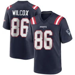 New England Patriots Youth Game Navy Blue Team Color Jersey (86 Mitchell Wilcox)