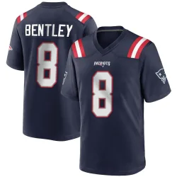New England Patriots Youth Game Navy Blue Team Color Jersey (8 Ja'Whaun Bentley)