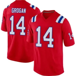 New England Patriots Youth Game Red Alternate Jersey (14 Steve Grogan)