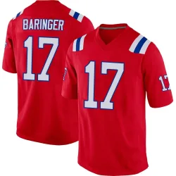 New England Patriots Youth Game Red Alternate Jersey (17 Bryce Baringer)