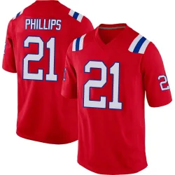 New England Patriots Youth Game Red Alternate Jersey (21 Adrian Phillips)