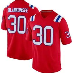 New England Patriots Youth Game Red Alternate Jersey (30 Demeer Blankumsee)