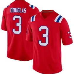 New England Patriots Youth Game Red Alternate Jersey (3 DeMario Douglas)