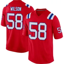 New England Patriots Youth Game Red Alternate Jersey (58 Jared Wilson)