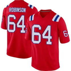 New England Patriots Youth Game Red Alternate Jersey (64 Layden Robinson)