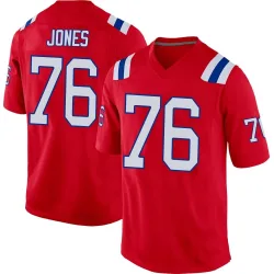 New England Patriots Youth Game Red Alternate Jersey (76 Caleb Jones)