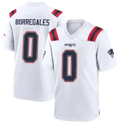 New England Patriots Youth Game White Jersey (0 Andres Borregales)