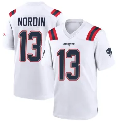 New England Patriots Youth Game White Jersey (13 Quinn Nordin)