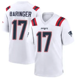 New England Patriots Youth Game White Jersey (17 Bryce Baringer)