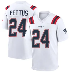 New England Patriots Youth Game White Jersey (24 Dell Pettus)