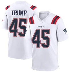 New England Patriots Youth Game White Jersey (45 Donald Trump)