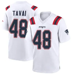 New England Patriots Youth Game White Jersey (48 Jahlani Tavai)