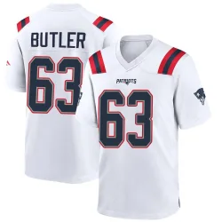 New England Patriots Youth Game White Jersey (63 Mehki Butler)