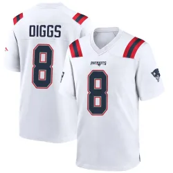 New England Patriots Youth Game White Jersey (8 Stefon Diggs)