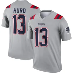New England Patriots Youth Legend Gray Inverted Jersey (13 Jalen Hurd)