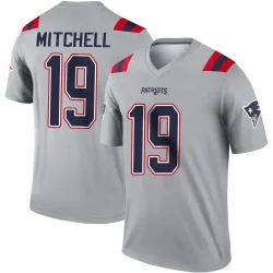 New England Patriots Youth Legend Gray Inverted Jersey (19 Malcolm Mitchell)