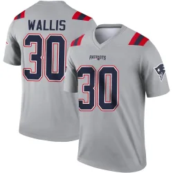 New England Patriots Youth Legend Gray Inverted Jersey (30 David Wallis)