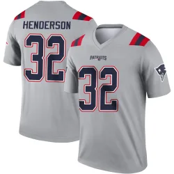 New England Patriots Youth Legend Gray Inverted Jersey (32 TreVeyon Henderson)