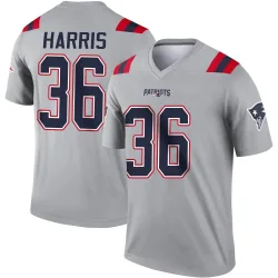 New England Patriots Youth Legend Gray Inverted Jersey (36 Kevin Harris)