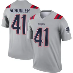 New England Patriots Youth Legend Gray Inverted Jersey (41 Brenden Schooler)
