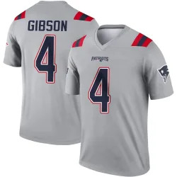 New England Patriots Youth Legend Gray Inverted Jersey (4 Antonio Gibson)