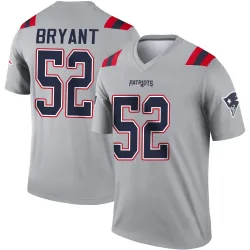 New England Patriots Youth Legend Gray Inverted Jersey (52 Marcus Bryant)