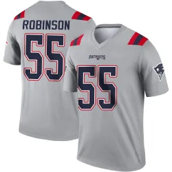 New England Patriots Youth Legend Gray Inverted Jersey (55 Tyrese Robinson)