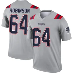 New England Patriots Youth Legend Gray Inverted Jersey (64 Layden Robinson)