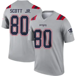 New England Patriots Youth Legend Gray Inverted Jersey (80 Gee Scott Jr.)