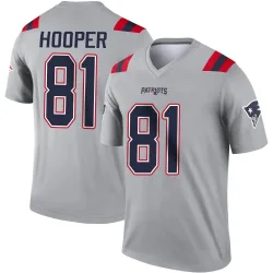 New England Patriots Youth Legend Gray Inverted Jersey (81 Austin Hooper)