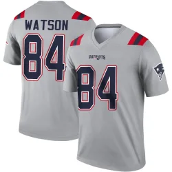 New England Patriots Youth Legend Gray Inverted Jersey (84 Benjamin Watson)