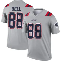 New England Patriots Youth Legend Gray Inverted Jersey (88 Jaheim Bell)