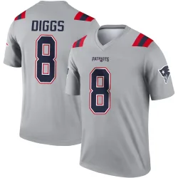 New England Patriots Youth Legend Gray Inverted Jersey (8 Stefon Diggs)
