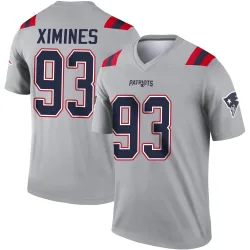 New England Patriots Youth Legend Gray Inverted Jersey (93 Oshane Ximines)