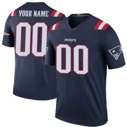 New England Patriots Youth Legend Navy Color Rush Jersey (00 Custom)
