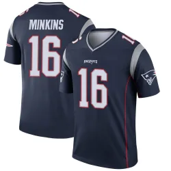 New England Patriots Youth Legend Navy Jersey (16 Josh Minkins)