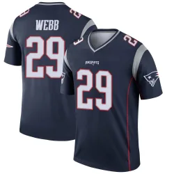 New England Patriots Youth Legend Navy Jersey (29 Jeremiah Webb)