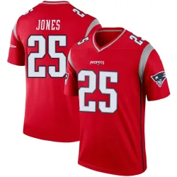 New England Patriots Youth Legend Red Inverted Jersey (25 Marcus Jones)