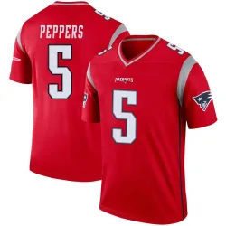 New England Patriots Youth Legend Red Inverted Jersey (5 Jabrill Peppers)