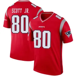 New England Patriots Youth Legend Red Inverted Jersey (80 Gee Scott Jr.)