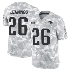New England Patriots Youth Limited Arctic Camo 2024 Salute to Service Jersey (26 Terrell Jennings)