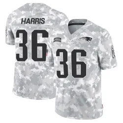 New England Patriots Youth Limited Arctic Camo 2024 Salute to Service Jersey (36 Kevin Harris)